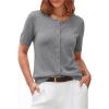 image:imageArachampCloz Womens Lightweight Short Sleeve Business Casual Cropped Cardigan TopsAgrey