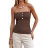 image:imageArachampCloz Womens Lyocell Blend Strapless Tube Top NonSlip Summer Going Out Tops 2026Coffee