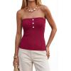 image:imageArachampCloz Womens Lyocell Blend Strapless Tube Top NonSlip Summer Going Out Tops 2026Dark Red