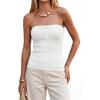 image:imageArachampCloz Womens Lyocell Blend Strapless Tube Top NonSlip Summer Going Out Tops 2026White