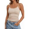 image:imageArachampCloz Womens Wool Blend Sleeveless Spaghetti Straps Summer Business Casual Fitted Basic Camisole Tops 2026Apricot