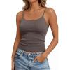 image:imageArachampCloz Womens Wool Blend Sleeveless Spaghetti Straps Summer Business Casual Fitted Basic Camisole Tops 2026Coffee