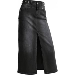 image:imageArachampCloz Womens Cotton Blend Stretch Adjustable Waist Denim Skirts with Pockets 2026Black