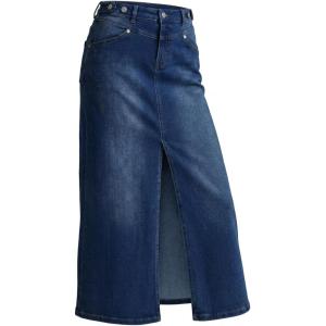 image:imageArachampCloz Womens Cotton Blend Stretch Adjustable Waist Denim Skirts with Pockets 2026Dark Blue