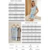 image:imageArachampCloz Womens Linen Lyocell Relaxed Fit 2 Piece Lounge Sets V Neck Top Drawstring Shorts Summer 2026Blue Stripe