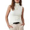 image:imageArachampCloz Womens Wool Blend Slim Fit Soft Turtleneck Casual Tank Tops AllSeasonOffwhite