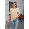 image:imageArachampCloz Womens Lightweight Blouse Short Sleeve Crew Neck Sweaters Business Casual Tops Spring Summer Outfits 2026Apricot and Dark Red