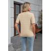 image:imageArachampCloz Womens Lightweight Blouse Short Sleeve Crew Neck Sweaters Business Casual Tops Spring Summer Outfits 2026Apricot and Dark Red