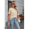 image:imageArachampCloz Womens Lightweight Blouse Short Sleeve Crew Neck Sweaters Business Casual Tops Spring Summer Outfits 2026Apricot and Dark Red