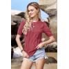 image:imageArachampCloz Womens Lightweight Blouse Short Sleeve Crew Neck Sweaters Business Casual Tops Spring Summer Outfits 2026Dusty Red