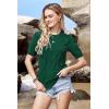 image:imageArachampCloz Womens Lightweight Blouse Short Sleeve Crew Neck Sweaters Business Casual Tops Spring Summer Outfits 2026Green
