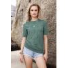 image:imageArachampCloz Womens Lightweight Blouse Short Sleeve Crew Neck Sweaters Business Casual Tops Spring Summer Outfits 2026Grey Green