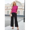 image:imageArachampCloz Womens Lightweight Blouse Short Sleeve Crew Neck Sweaters Business Casual Tops Spring Summer Outfits 2026Hot Pink