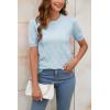 image:imageArachampCloz Womens Lightweight Blouse Short Sleeve Crew Neck Sweaters Business Casual Tops Spring Summer Outfits 2026Light Blue