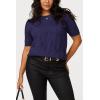 image:imageArachampCloz Womens Lightweight Blouse Short Sleeve Crew Neck Sweaters Business Casual Tops Spring Summer Outfits 2026Navy