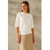 image:imageArachampCloz Womens Lightweight Blouse Short Sleeve Crew Neck Sweaters Business Casual Tops Spring Summer Outfits 2026Zbeige
