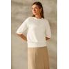 image:imageArachampCloz Womens Lightweight Blouse Short Sleeve Crew Neck Sweaters Business Casual Tops Spring Summer Outfits 2026Zbeige
