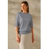 image:imageArachampCloz Womens Lightweight Blouse Short Sleeve Crew Neck Sweaters Business Casual Tops Spring Summer Outfits 2026Zgray