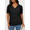 image:imageArachampCloz Womens Lightweight Spring Summer Sweater Tops Casual Short Sleeve Blouses ShirtsAzblack