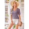 image:imageArachampCloz Womens Lightweight Spring Summer Sweater Tops Casual Short Sleeve Blouses ShirtsAzgrey Purple