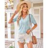 image:imageArachampCloz Womens Lightweight Spring Summer Sweater Tops Casual Short Sleeve Blouses ShirtsAzlight Blue