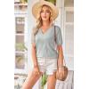 image:imageArachampCloz Womens Lightweight Spring Summer Sweater Tops Casual Short Sleeve Blouses ShirtsAzlight Grey