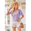 image:imageArachampCloz Womens Lightweight Spring Summer Sweater Tops Casual Short Sleeve Blouses ShirtsAzlight Purple
