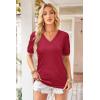 image:imageArachampCloz Womens Lightweight Spring Summer Sweater Tops Casual Short Sleeve Blouses ShirtsBred