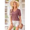image:imageArachampCloz Womens Lightweight Spring Summer Sweater Tops Casual Short Sleeve Blouses ShirtsDusty Rose