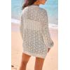 image:imageArachampCloz Womens Oversized Crochet Cover Up Summer Cardigan Lightweight Beach Vacation Kimonos 2026Beige
