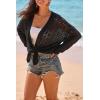 image:imageArachampCloz Womens Oversized Crochet Cover Up Summer Cardigan Lightweight Beach Vacation Kimonos 2026Black