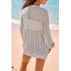 image:imageArachampCloz Womens Oversized Crochet Cover Up Summer Cardigan Lightweight Beach Vacation Kimonos 2026Grey