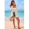 image:imageArachampCloz Womens Oversized Crochet Cover Up Summer Cardigan Lightweight Beach Vacation Kimonos 2026White