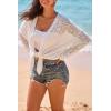 image:imageArachampCloz Womens Oversized Crochet Cover Up Summer Cardigan Lightweight Beach Vacation Kimonos 2026White