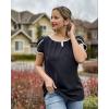 image:imageArachampCloz Womens Summer Tops Fashion 2023 Ruffle Short Sleeve V Neck Floral Dressy Casual Blouse ShirtsBlack
