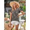 image:imageArachampCloz Womens Summer Tops Fashion 2023 Ruffle Short Sleeve V Neck Floral Dressy Casual Blouse ShirtsBlack Floral