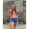 image:imageArachampCloz Womens Summer Tops Fashion 2023 Ruffle Short Sleeve V Neck Floral Dressy Casual Blouse ShirtsDusty Rose