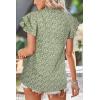 image:imageArachampCloz Womens Summer Tops Fashion 2023 Ruffle Short Sleeve V Neck Floral Dressy Casual Blouse ShirtsGreen Floral