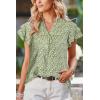 image:imageArachampCloz Womens Summer Tops Fashion 2023 Ruffle Short Sleeve V Neck Floral Dressy Casual Blouse ShirtsGreen Floral