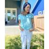 image:imageArachampCloz Womens Summer Tops Fashion 2023 Ruffle Short Sleeve V Neck Floral Dressy Casual Blouse ShirtsLight Blue