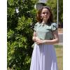 image:imageArachampCloz Womens Summer Tops Fashion 2023 Ruffle Short Sleeve V Neck Floral Dressy Casual Blouse ShirtsLight Green