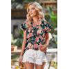 image:imageArachampCloz Womens Summer Tops Fashion 2023 Ruffle Short Sleeve V Neck Floral Dressy Casual Blouse ShirtsRed Floral