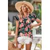 image:imageArachampCloz Womens Summer Tops Fashion 2023 Ruffle Short Sleeve V Neck Floral Dressy Casual Blouse ShirtsRed Floral