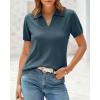 image:imageArachampCloz Womens Wool Blend Knit Spring Summer Business Casual Lightweight Short Sleeve Sweater Pullover 2026Bluish Green