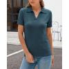 image:imageArachampCloz Womens Wool Blend Knit Spring Summer Business Casual Lightweight Short Sleeve Sweater Pullover 2026Bluish Green