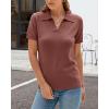 image:imageArachampCloz Womens Wool Blend Knit Spring Summer Business Casual Lightweight Short Sleeve Sweater Pullover 2026Dusty Red