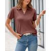 image:imageArachampCloz Womens Wool Blend Knit Spring Summer Business Casual Lightweight Short Sleeve Sweater Pullover 2026Dusty Red