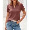 image:imageArachampCloz Womens Wool Blend Knit Spring Summer Business Casual Lightweight Short Sleeve Sweater Pullover 2026Dusty Red