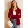 image:imageArachampCloz Womens Wool Blend Lightweight Business Casual Cardigan Sweaters TopsRed