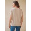 image:imageArachampCloz Womens Wool Blend Short Sleeve Oversized Sweater Business Casual Tops Summer 2026Apricot